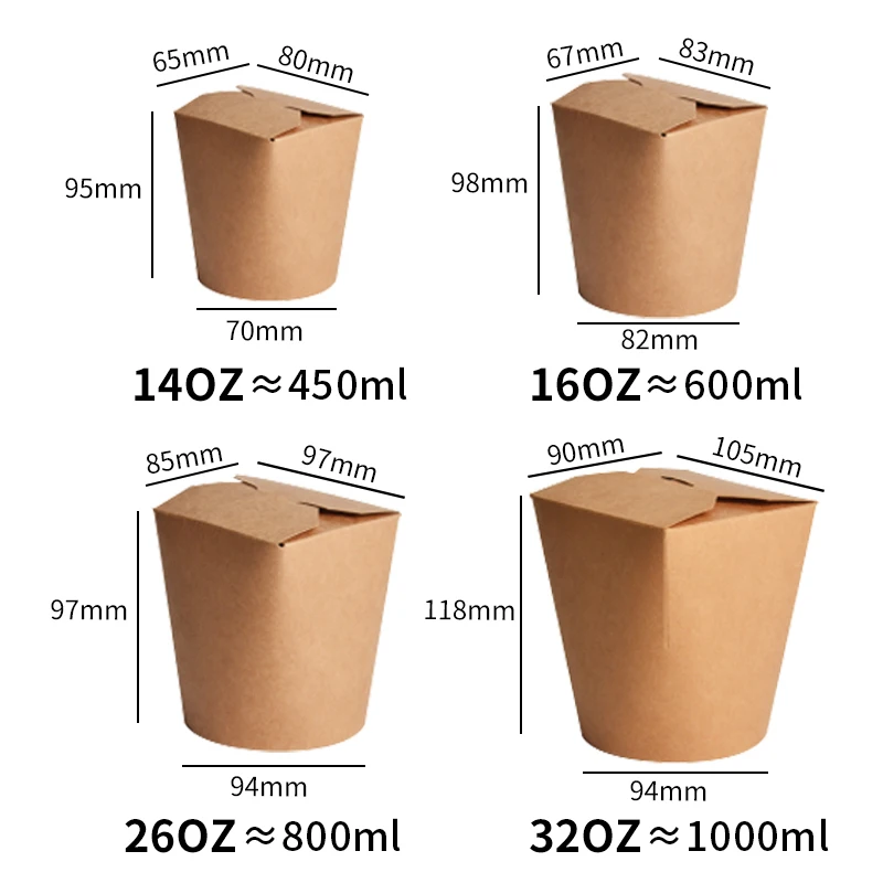 Eco-friendly Disposable Kraft Paper Folders Food Takeaway Packaging Embossing Customizable Size Rice Base - Image 6