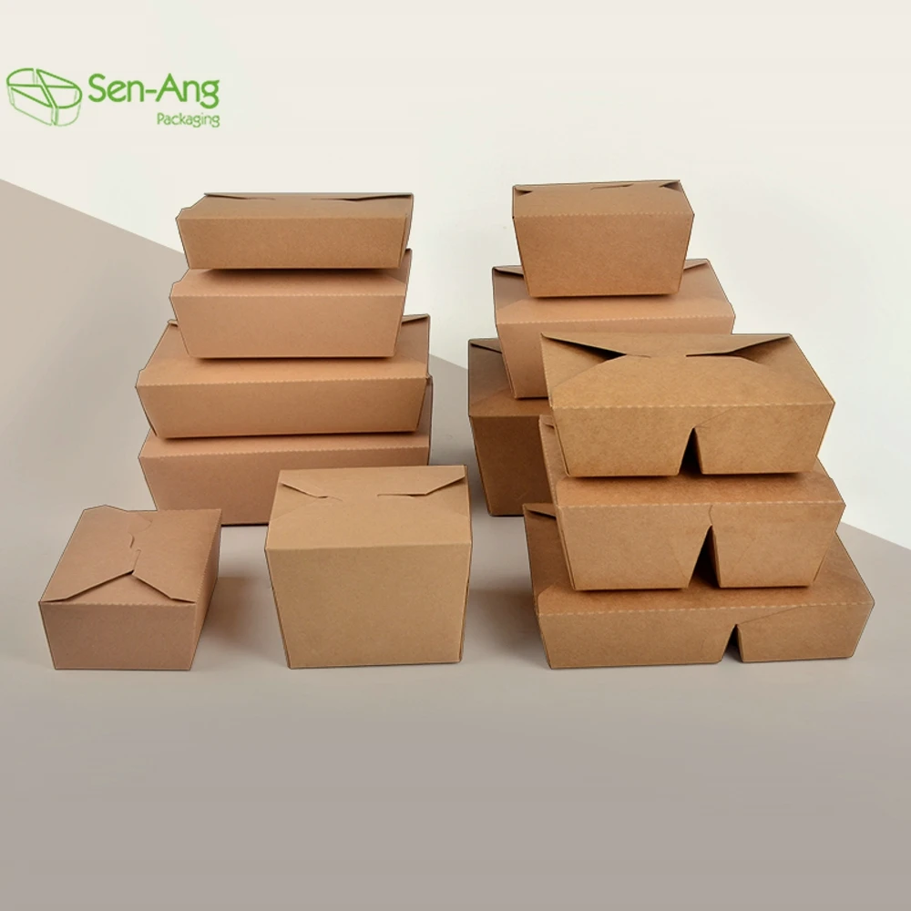 Multi Compartment Bneto Lunch Kraft Takeaway Take Out Fast Packaging 700Ml Custom Paper Food Box - Image 3