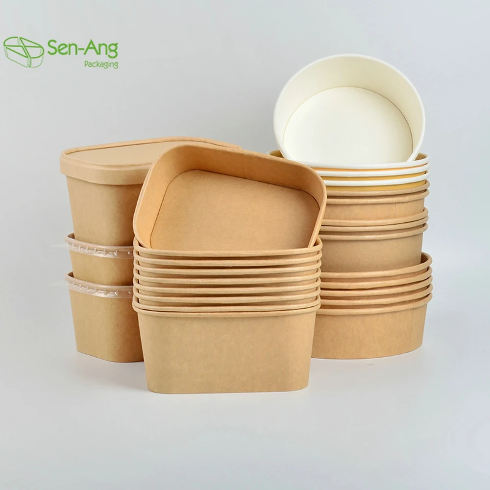 Factory Direct Sale Salad Microwavable White Go Soup Cup Kraft the Is Small Pet Paper Bowl With Lid - Image 2