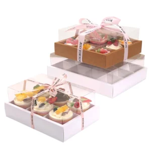 Bakery Box Gold Foil Embossed Rigid Boxes for Cookie Cupcake Macaron Dessert Cake Treats Wedding Food Packaging 2/4/6/9 Dividers