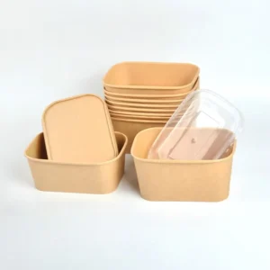 Good Quality Takeaway Soup Soleni Pfa Free Pulp Salad 2000Ml Disposable Take Away Kraft Paper Bowl