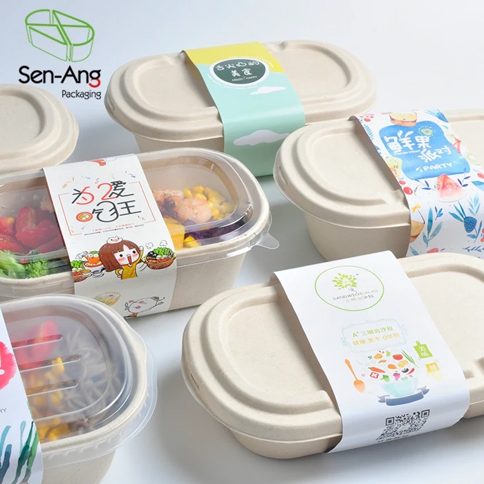 Multi Take Away Lid Pulp Compartment Clam Shell Container Sugarcane Bagasse Food Box 9X6 - Image 4