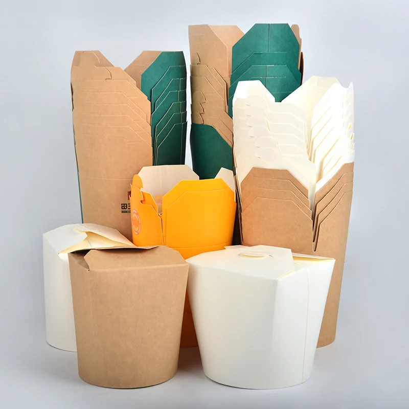 16oz 26oz 32oz 64oz White Customized Togo Kraft Take Away Chinese Takeout Packaging Disposable Paper Noodle Box - Image 3