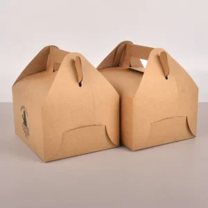 Best Selling Window Custom Printing Paper Away With Handle Take Way Cake Box
