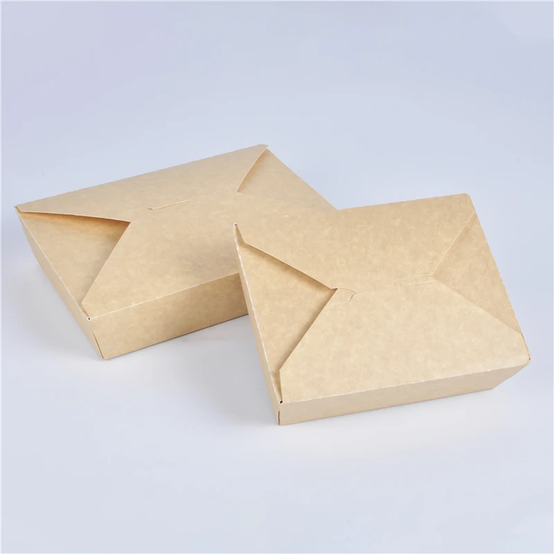 Custom Disposable Folder Kraft Paper Take Away Food Pack Box - Image 2