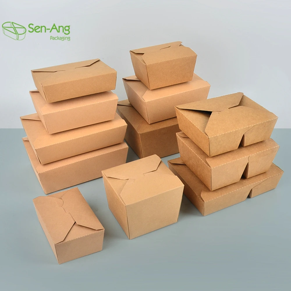 Multi Compartment Bneto Lunch Kraft Takeaway Take Out Fast Packaging 700Ml Custom Paper Food Box - Image 5
