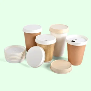 Wholesale Sale for Insulate Ripple Paper Coffee Cups 12 oz Coffee Cups Brown Lids