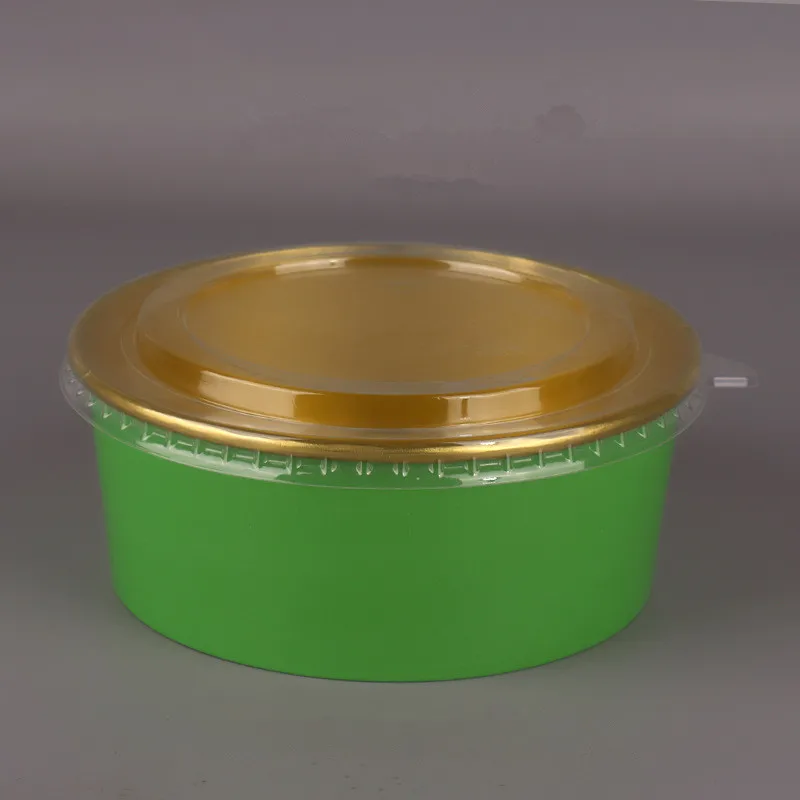 Factory Hot Sales 500ml 750ml 1000ml Paper Bowls With Lids for Hot Food Gold Foil Food Container Disposable Salad Paper Bowls - Image 4