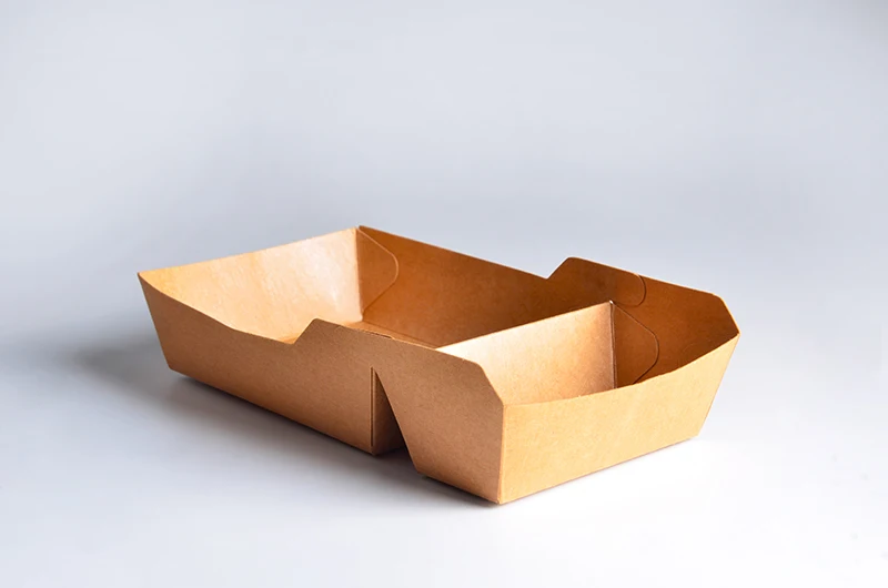 Custom Kraft Cane Donut Pastry Cake Sushi Packaging Eco Friendly Matt Lamination 2 Compartment Lunch Box - Image 5