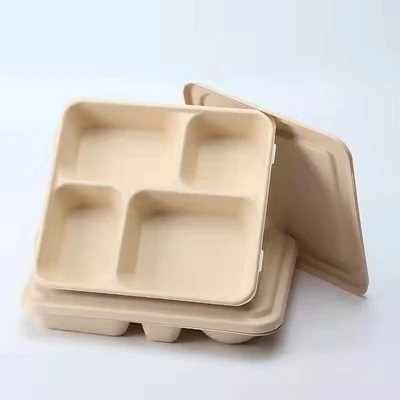 Biodegradable 4 Compartment Takeaway Food Containers for Fast Food Restaurant - Image 5