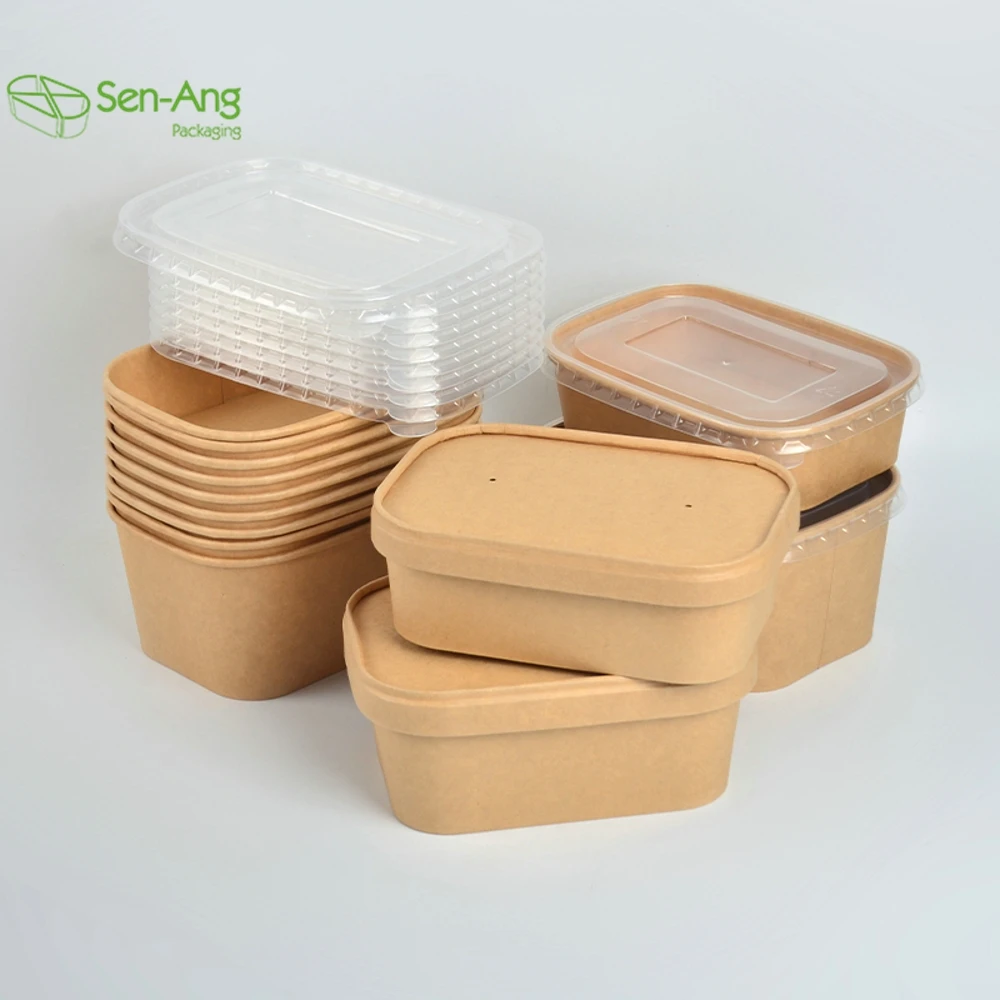 Factory Direct Sale Salad Microwavable White Go Soup Cup Kraft the Is Small Pet Paper Bowl With Lid - Image 3