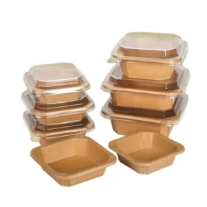 Octagonal Shape Disposable Paper Bowl Dessert Box Takeout Box Kraft Color Box