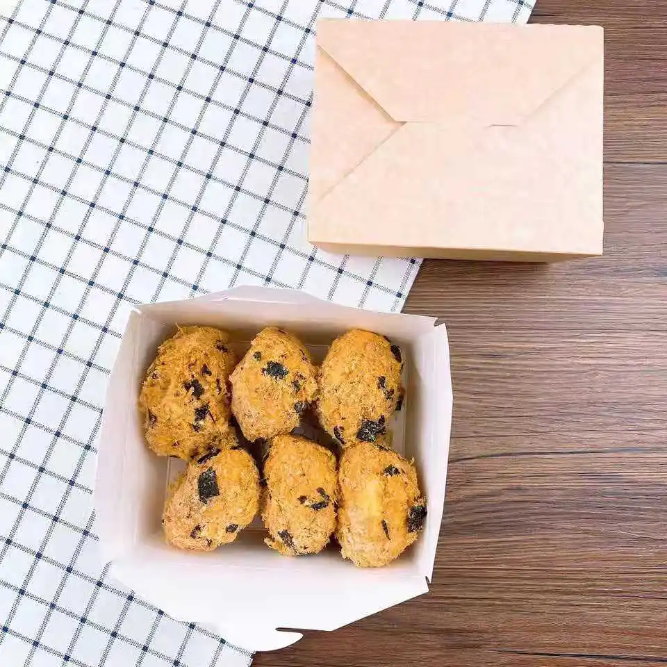 Custom Disposable Folder Kraft Paper Take Away Food Pack Box - Image 4