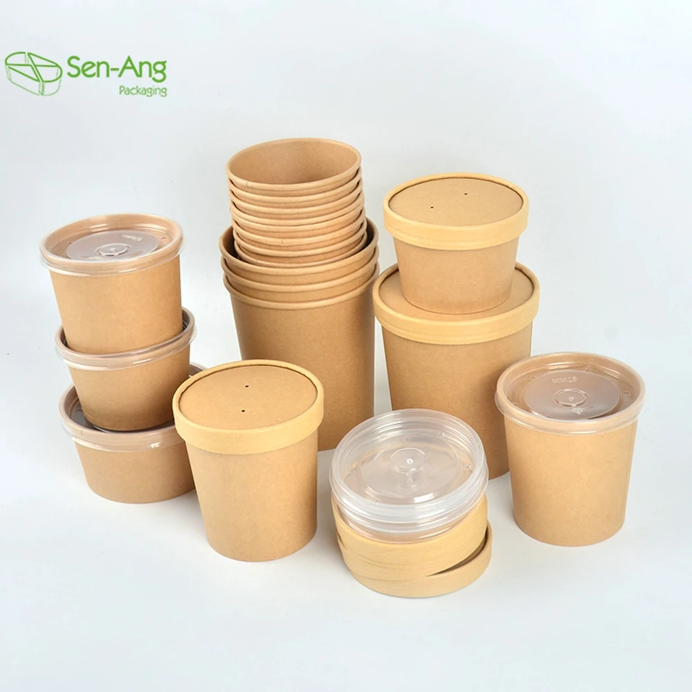 the New Listing Vegetable Soup Top Cup Noodle Bowl Thickened Disposable Porridge 16Oz Takeaway Food Packaging Bucket - Image 2