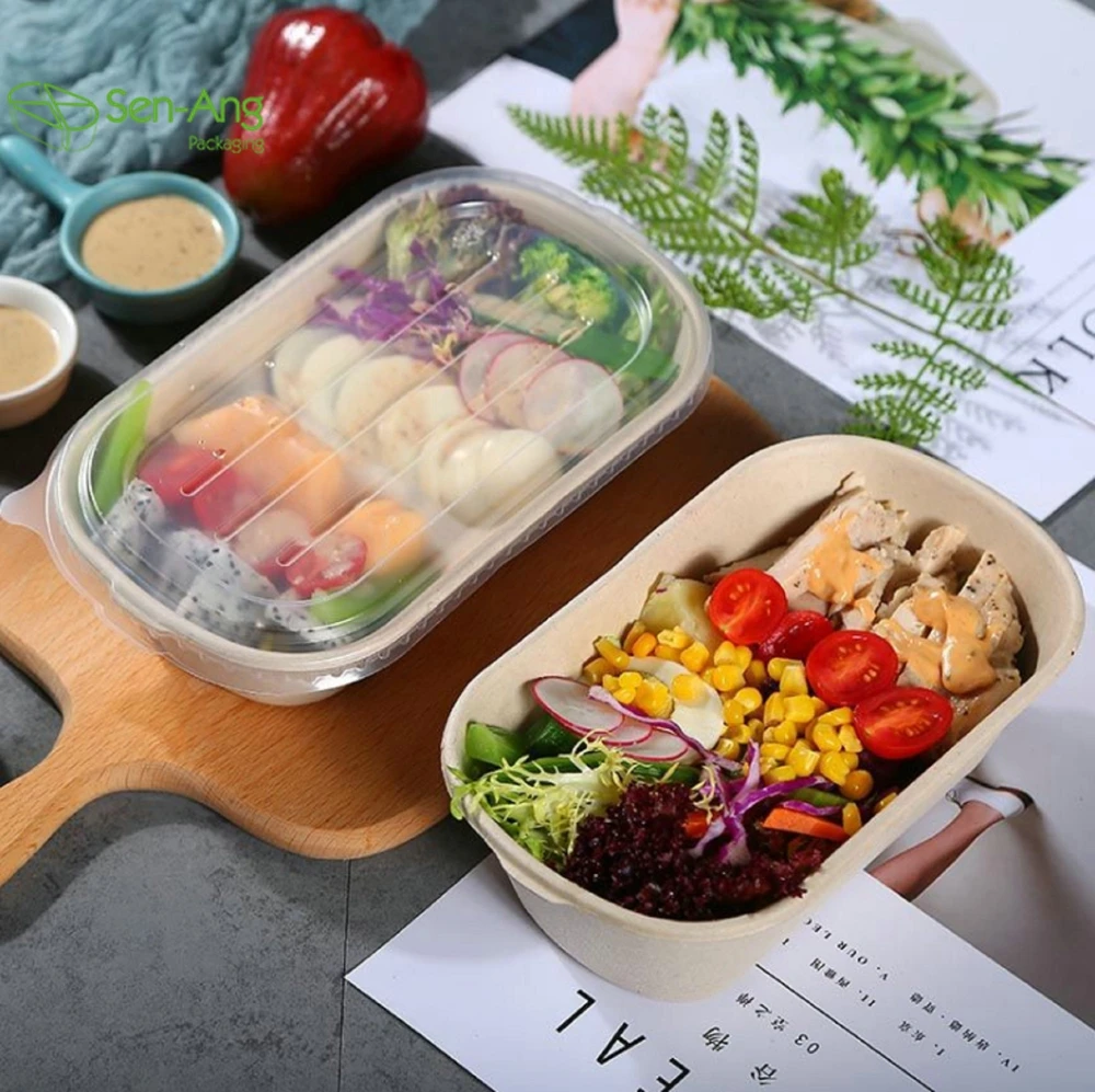 700ml 850ml 1000ml Disposable Biodegradable Lunch Paper Pulp Bagasse Sugarcane Box - Image 5