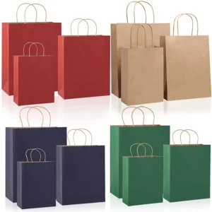 Factory Custom Paper Bag With Handle White Brown Yellow Paper Bag Kraft Paper Bag With Own logo