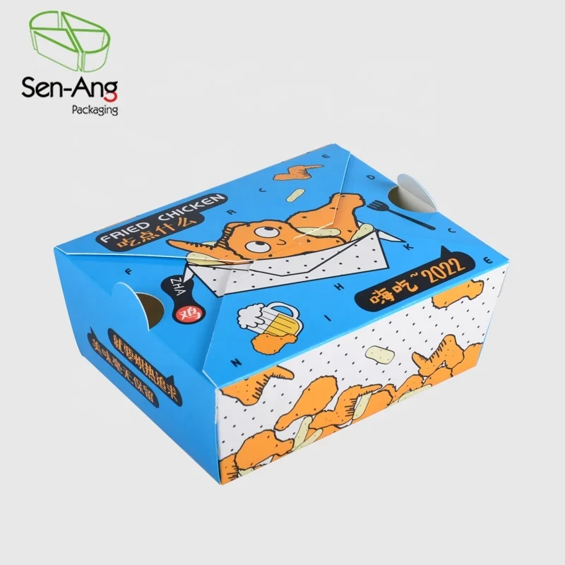 Printing Logo Custom OEM Stock Flat Box Fried Chicken Paper Box - Image 6