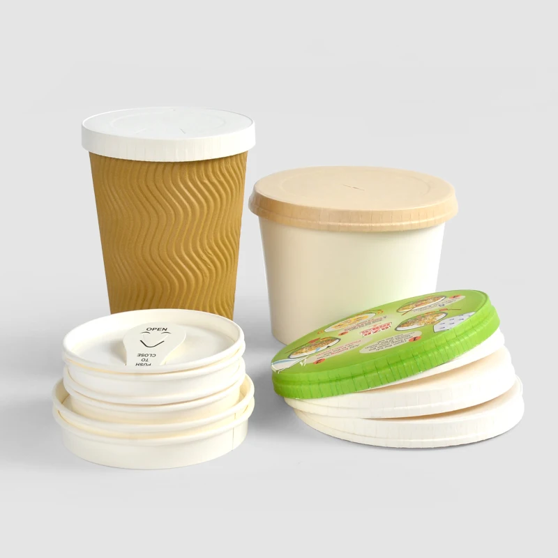 Black and White Coffee With Lid Disposable for Hot Biodegradable Ripple Wall Paper Cups - Image 2