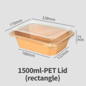 Bowls for Taco Baked Potato Bar Party 1500ml Take Out Rice Packaging Kraft Paper Rectangle Octagonal Bowl