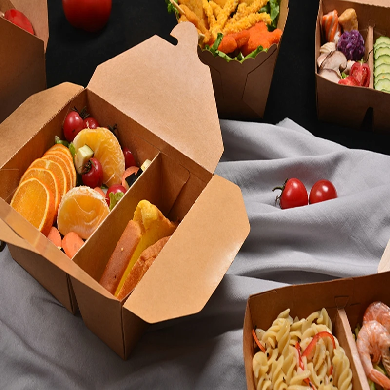 Custom Cane Donut Pastry Cake Packaging Food Container Eco Friendly 2 Compartment Lunch Box - Image 6