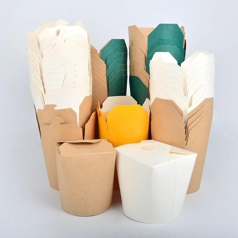 16oz 26oz 32oz 64oz White Customized Togo Kraft Take Away Chinese Takeout Packaging Disposable Paper Noodle Box - Image 4