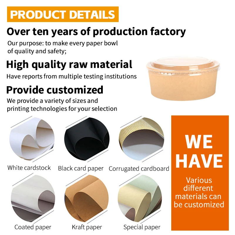 Disposable 26oz Kraft Paper Soup Cup Bowl With Paper Lid Takeaway Lunch Packing Takeout Food Packaging Bucket Bowl - Image 5
