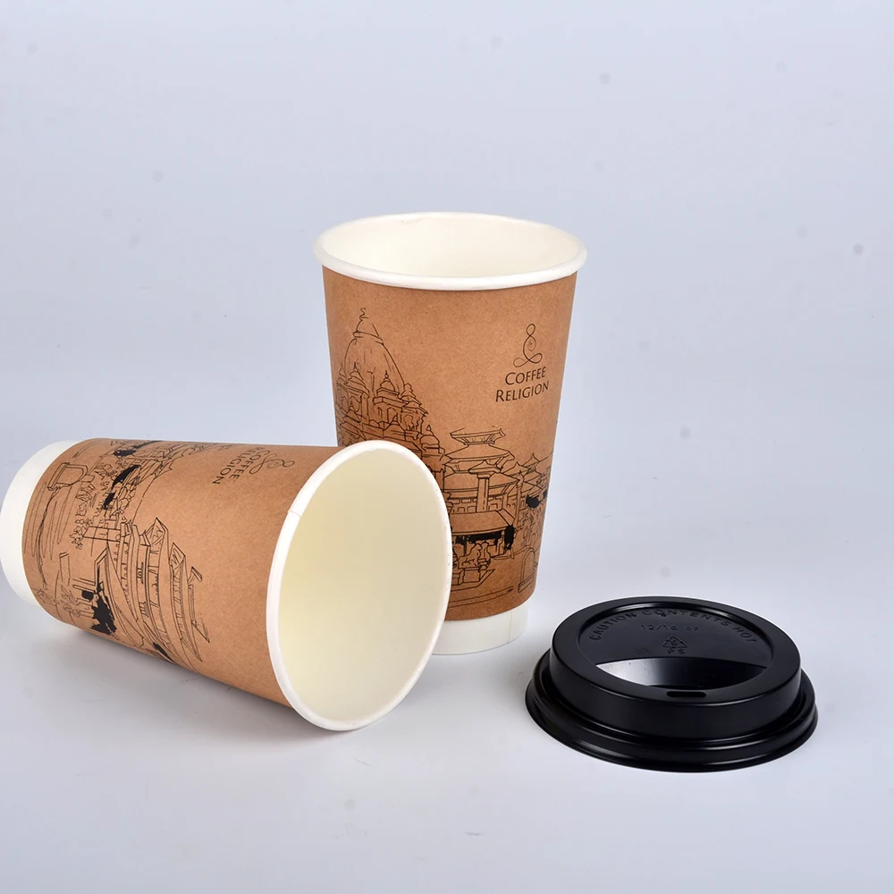 Coffee Espress Kraft Sleeves Cardboard With Lid 7oz 8oz 9oz Cold Paper Cups for Hot Drinks - Image 5
