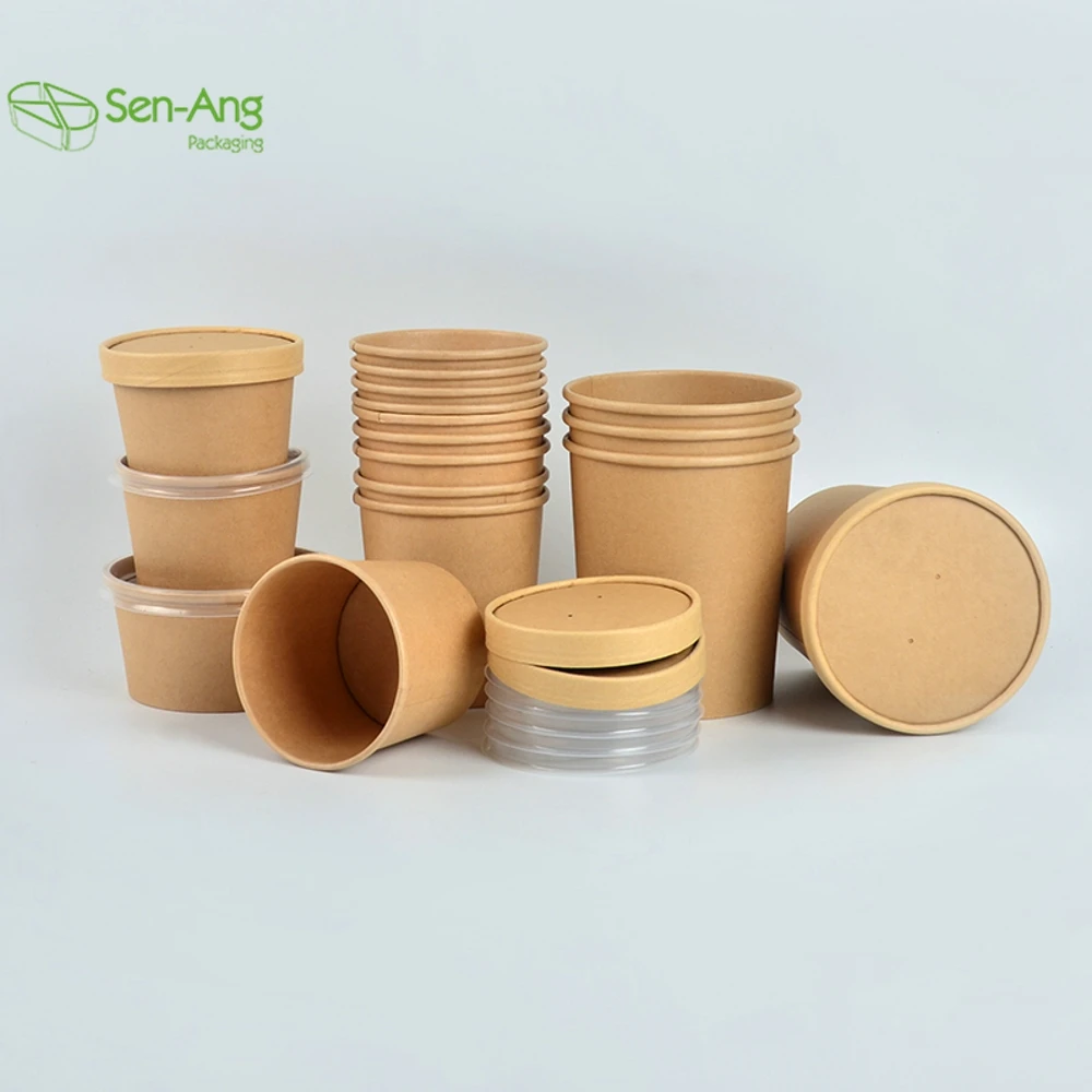 Custom Disposable Biodegradable Soup Cup Noodle Bowl Container 16Oz Paper Bucket Paper Bowl - Image 2