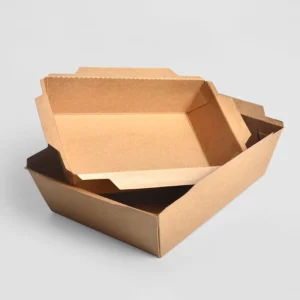 Wholesale Disposable Kraft Paper Lunch Box Food Containers Biodegradable Lunch Box with Pet Lid