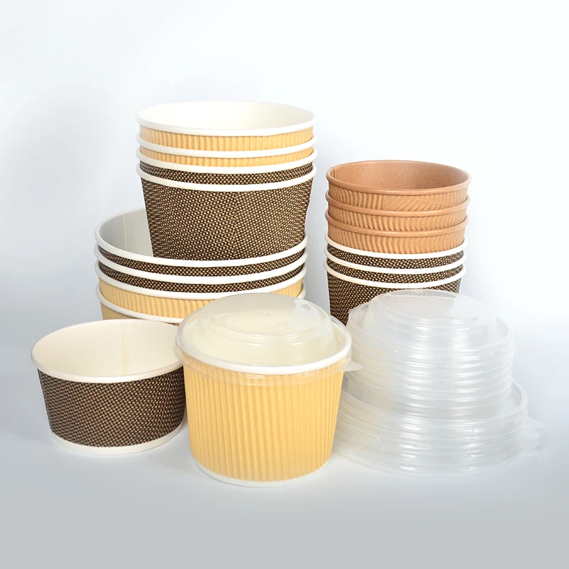 Corrugated Disposable Round Kraft Paper Soup Container 750ml 1100ml Take Away Fruit Food Salad Bowl - Image 6
