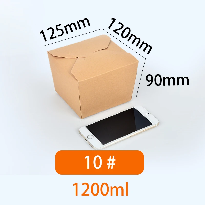Customized Food Packaging Box 1200ml Restaurant Takeout Box Food Grade Paper Folding Box - Image 2