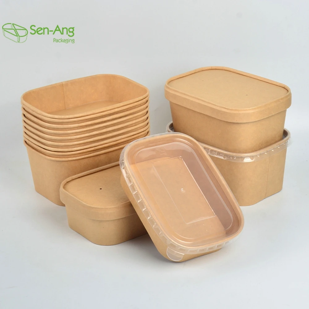 Factory Direct Sale Salad Microwavable White Go Soup Cup Kraft the Is Small Pet Paper Bowl With Lid - Image 4