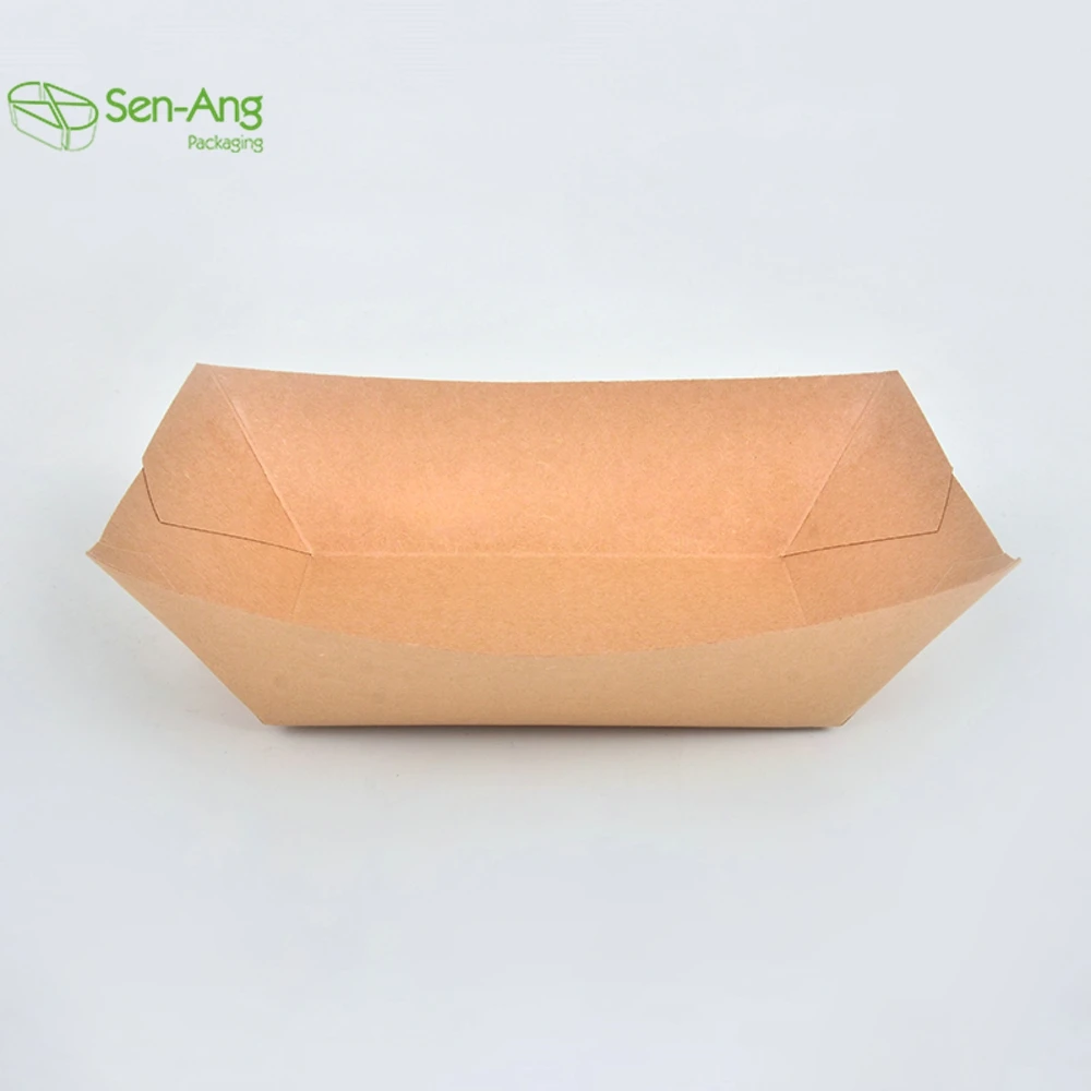 Best Price Box Disposable Food 6Oz Boat Shape for Restaurant Kraft Paper Ship Type Tray - Image 4