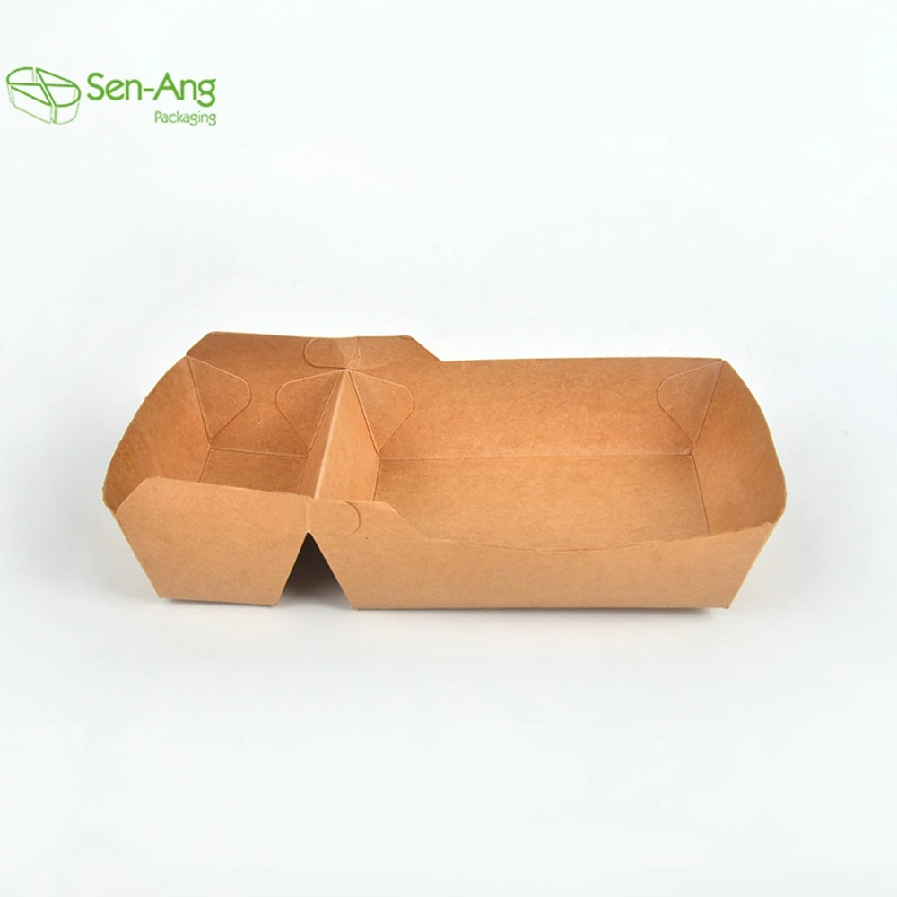 Best Price Box Disposable Food 6Oz Boat Shape for Restaurant Kraft Paper Ship Type Tray - Image 6