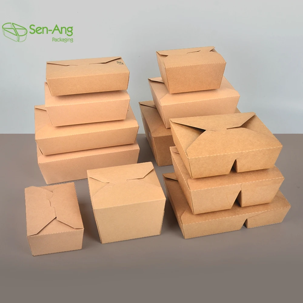 Multi Compartment Bneto Lunch Kraft Takeaway Take Out Fast Packaging 700Ml Custom Paper Food Box - Image 2