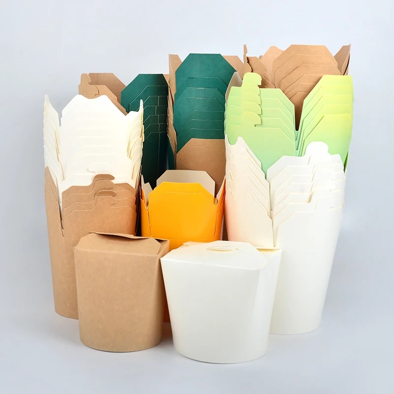 16oz 26oz 32oz 64oz White Customized Togo Kraft Take Away Chinese Takeout Packaging Disposable Paper Noodle Box - Image 5