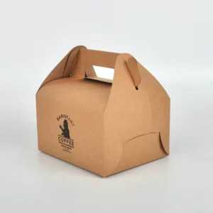Cheap Disposable Kraft Paper Sandwich Packing Eco Friendly Custom Donut With Handle Wedding Cake Box Packaging