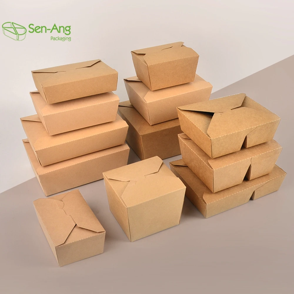 Multi Compartment Bneto Lunch Kraft Takeaway Take Out Fast Packaging 700Ml Custom Paper Food Box - Image 4