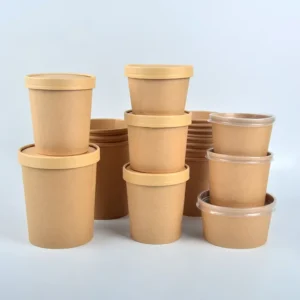Factory Commercial Thickened Disposable Porridge 26Oz Kraft Soup Cup Bowl With Lid Paper Bucket Paper Bowl With Lid