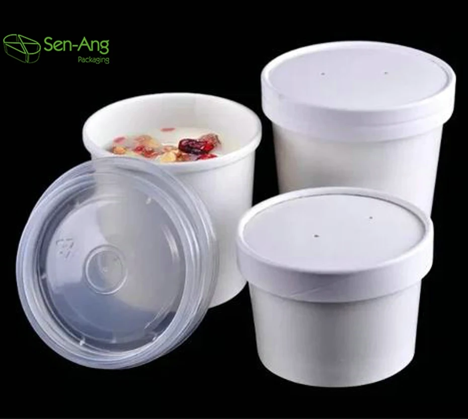 New Arrival Packaging Packing Takeout Bowl Take Way Kraft Salad Away Pack Cup Lid Square Paper Soup Bucket - Image 5