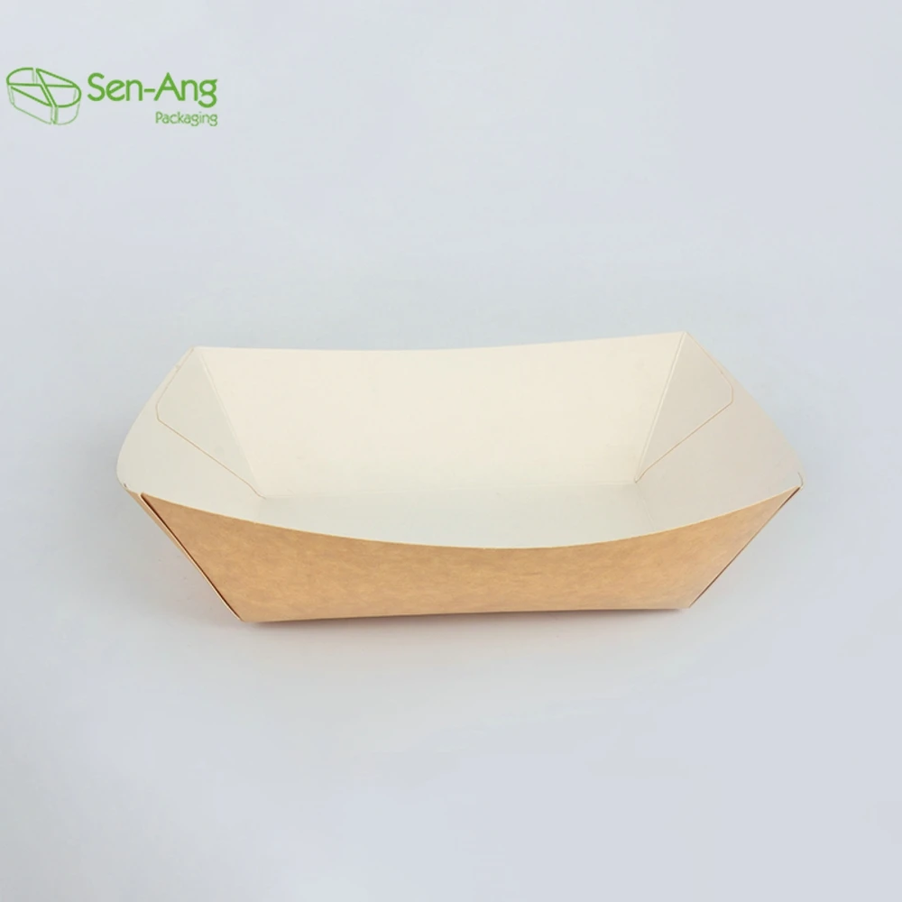 Best Price Box Disposable Food 6Oz Boat Shape for Restaurant Kraft Paper Ship Type Tray - Image 5
