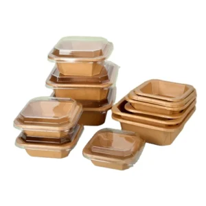 Kraft Paper Octagonal Bowl with Lid 300ml in Stock Ready to Ship Fast Delivery Cheap Price