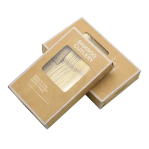 Disposable Eco-Friendly Biodegradable Fork Spoon Knife Bamboo Utensils Dinnerware Cutlery Tableware Set Napkins