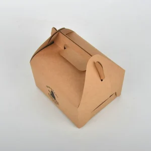 Custom Logo Matte Paper Luxury Gift Pastry Cookie Cake Gable Donut Box With Handle Food Packaging