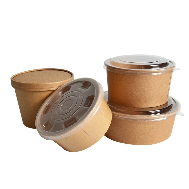 ODM OEM Emballages Alimentaires Round Brown Eco-Friendly Take Away Salad Fast Packaging Paper Kraft Bowl - Image 6