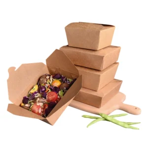 Takeout Paper Food Packaging Kraft Container Fast Wholesale Disposable Takeaway Box