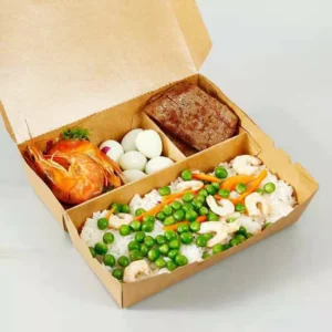 Custom Cane Donut Pastry Cake Packaging Food Container Eco Friendly 2 Compartment Lunch Box