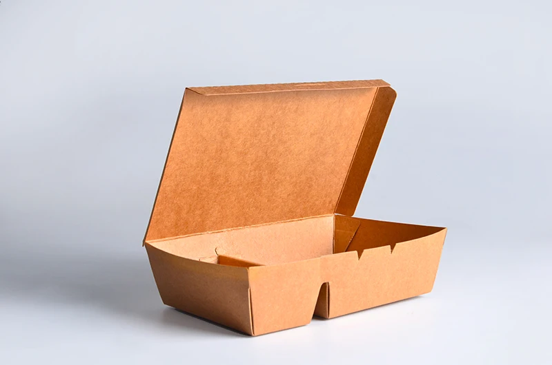Custom Kraft Cane Donut Pastry Cake Sushi Packaging Eco Friendly Matt Lamination 2 Compartment Lunch Box - Image 4