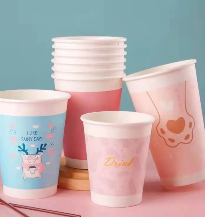Customized Multi Size Single Wall Cup Disposable Cold Drink Paper Cup - Image 3