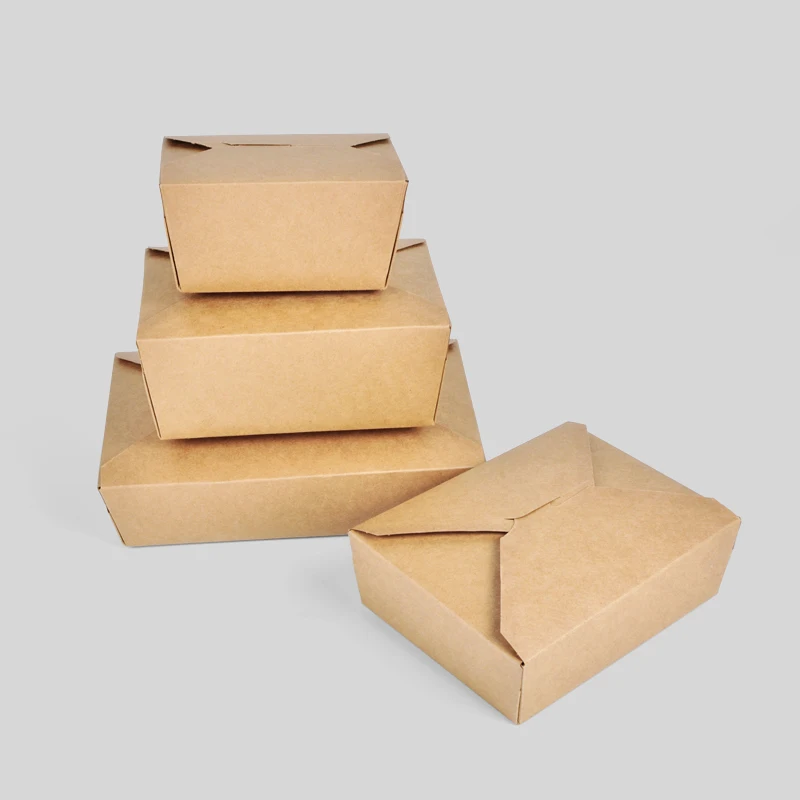 1400ML Disposable Eco-Friendly Kraft Paper Lunch Takeout Box with Matt Lamination for Sushi Salad & Fast Food Packaging - Image 3
